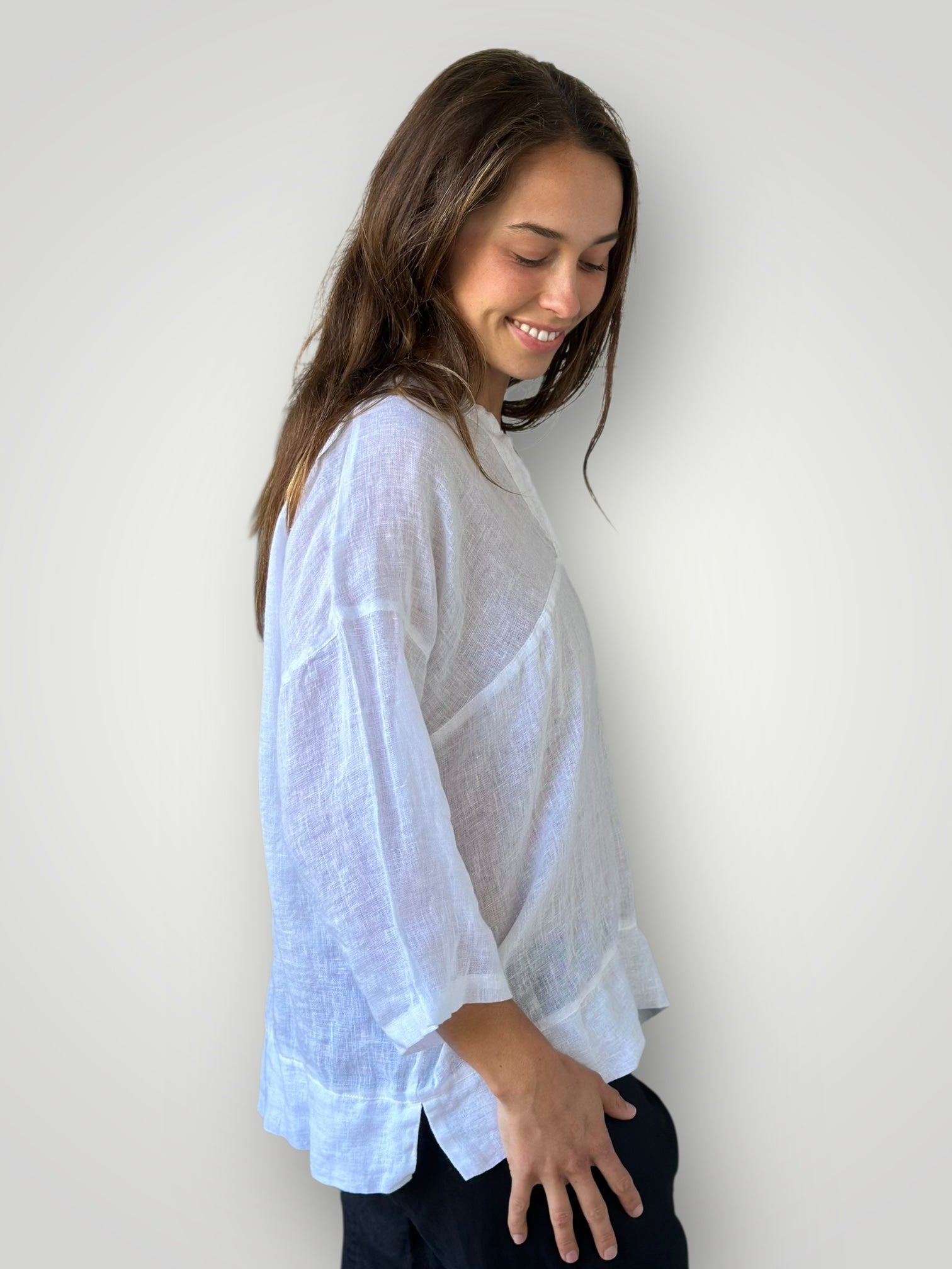 francis top - white linen