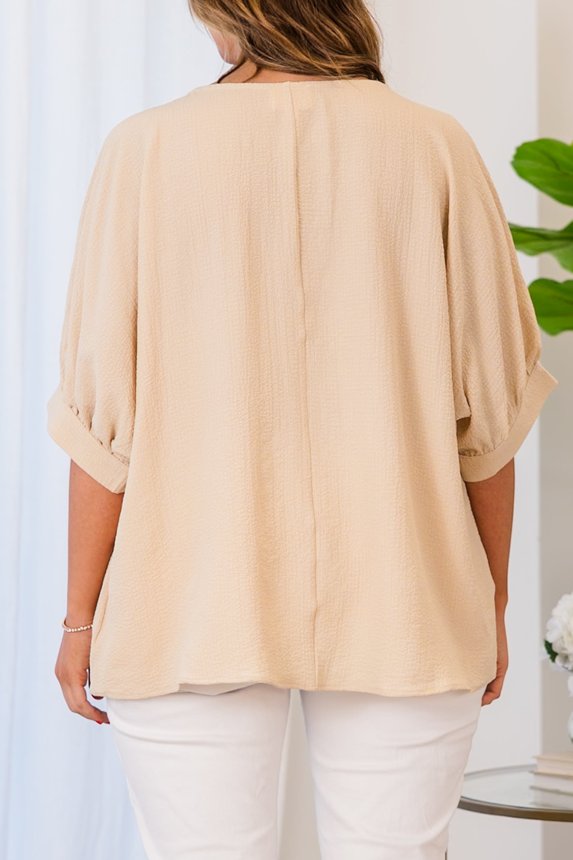 Social Scene Top. Taupe