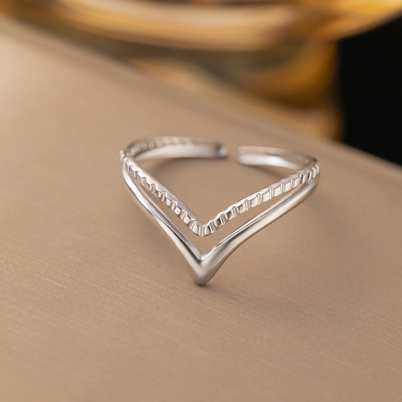 Minimalist Heart Shape Titanium Steel Plating Rings