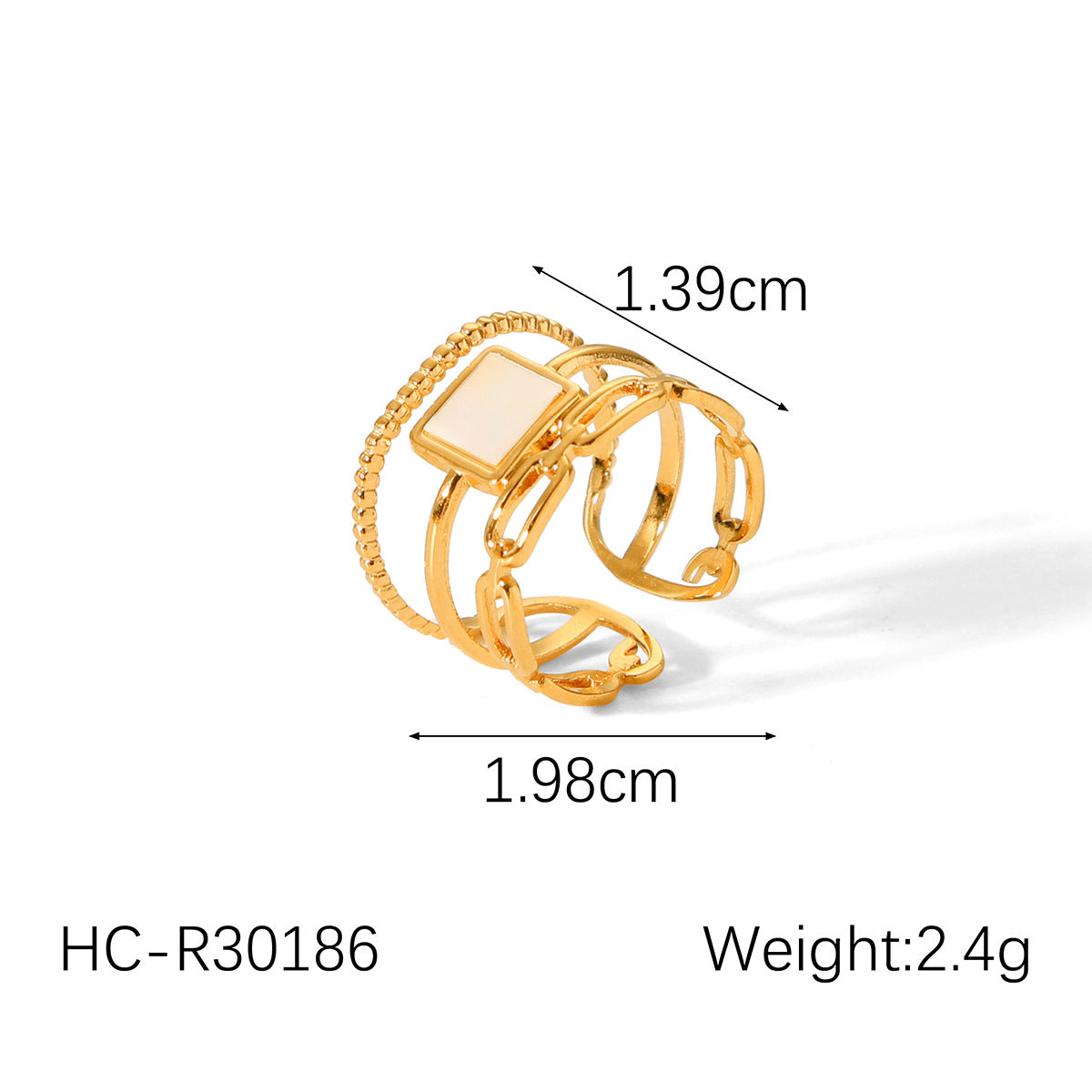Processing Custom Hand Jewelry Geometric Stainless Steel Open Ring Female Titanium Steel Ring