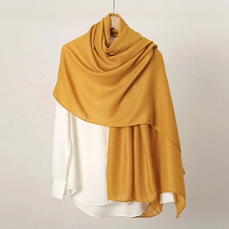 Women's Casual Sweet Solid Color Cotton And Linen Scarf