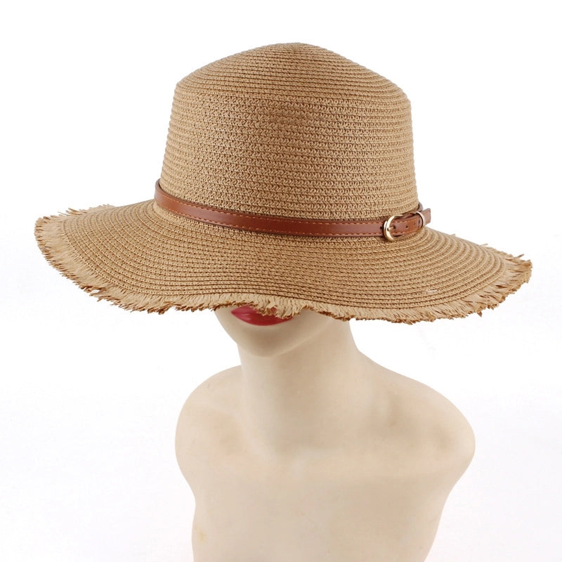 Unisex Minimalist Solid Color Straw Hat