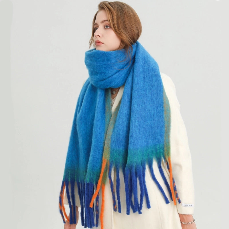 Women's Casual Tie Dye Imitation Cashmere Polyester Scarf