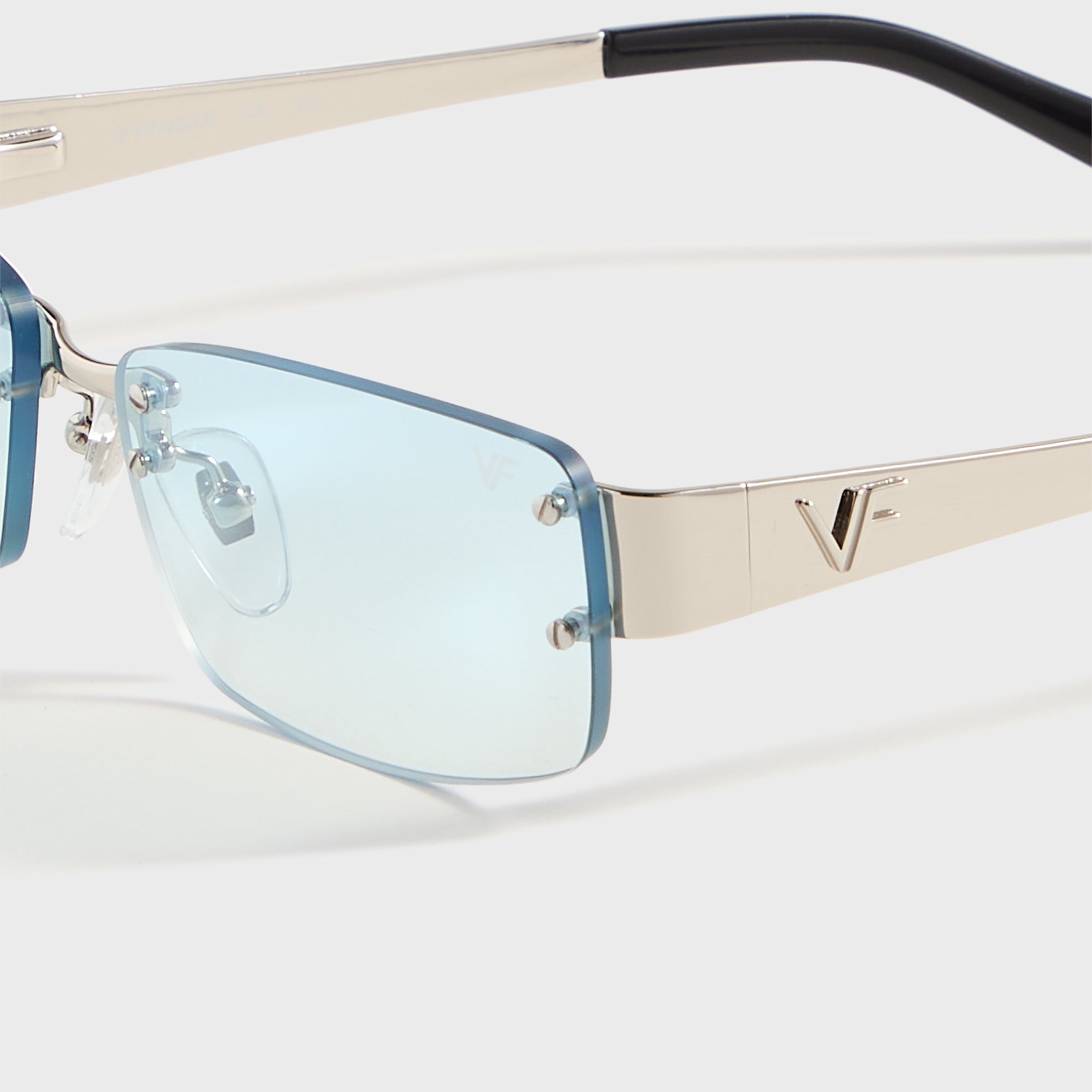 Vintage Frames Infamous Rimless Drill Mount 24KT - White Gold / Tiffany Blue Gradient