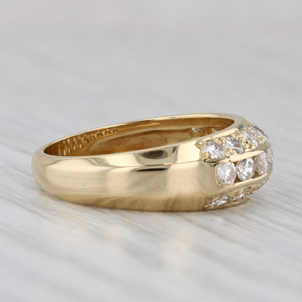 0.98ctw Diamond Wedding Band 18k Yellow Gold Size 6 Anniversary Ring
