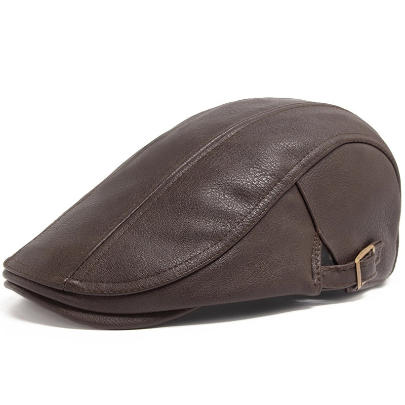 Men's Retro Solid Color Flat Eaves Beret Hat