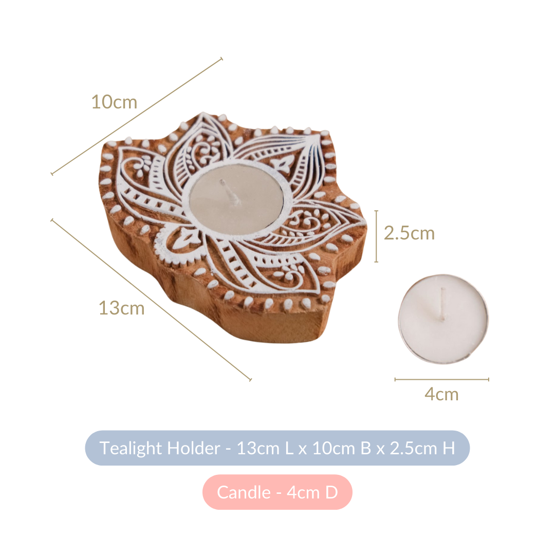Blooming Lotus Tea Light Candle Holder Set Of 2