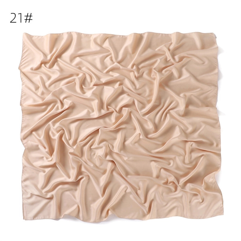 Women's Minimalist Solid Color Satin Silk Scarf