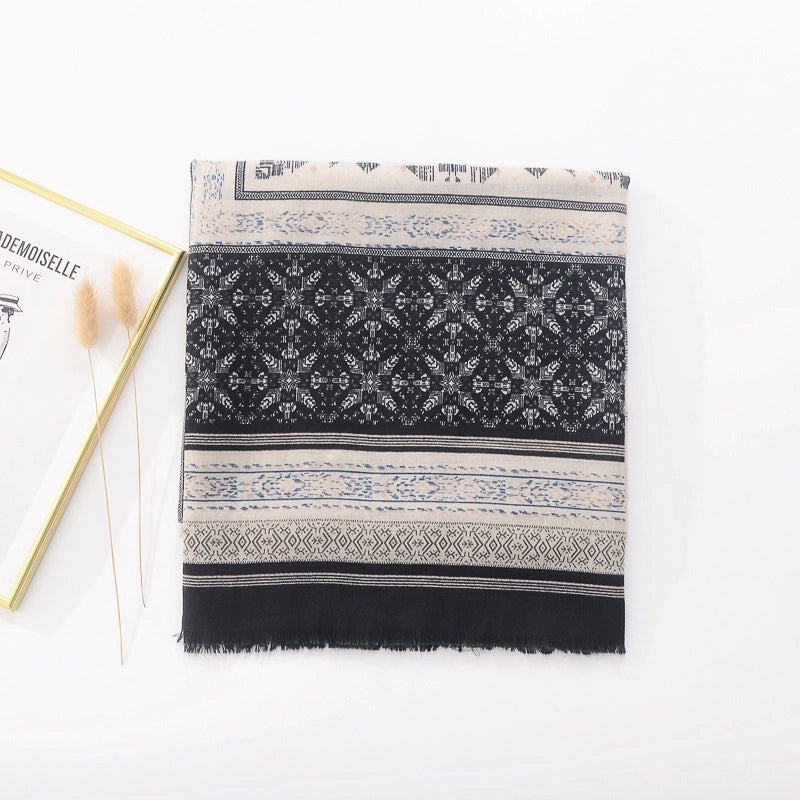 Women's Retro Ethnic Style Printing Polyester Printing Scarf