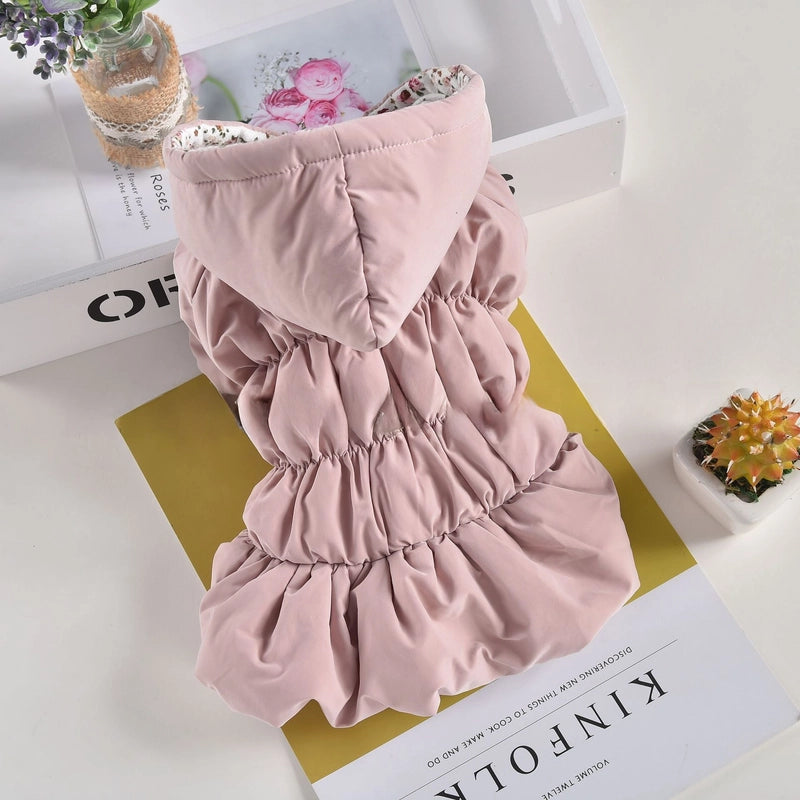 Pet Bear Small Dog Sweater Shiner Teddy Dog Clothes Autumn/winter Two-legged Floral Bubble Dress