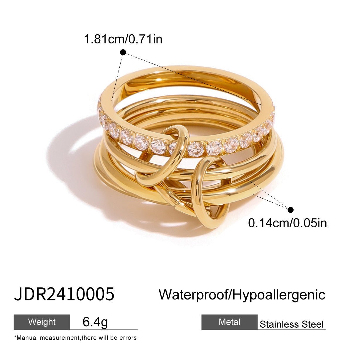 Jie Ding Stainless Steel Ring Titanium Steel Female Niche Design Ring Ring