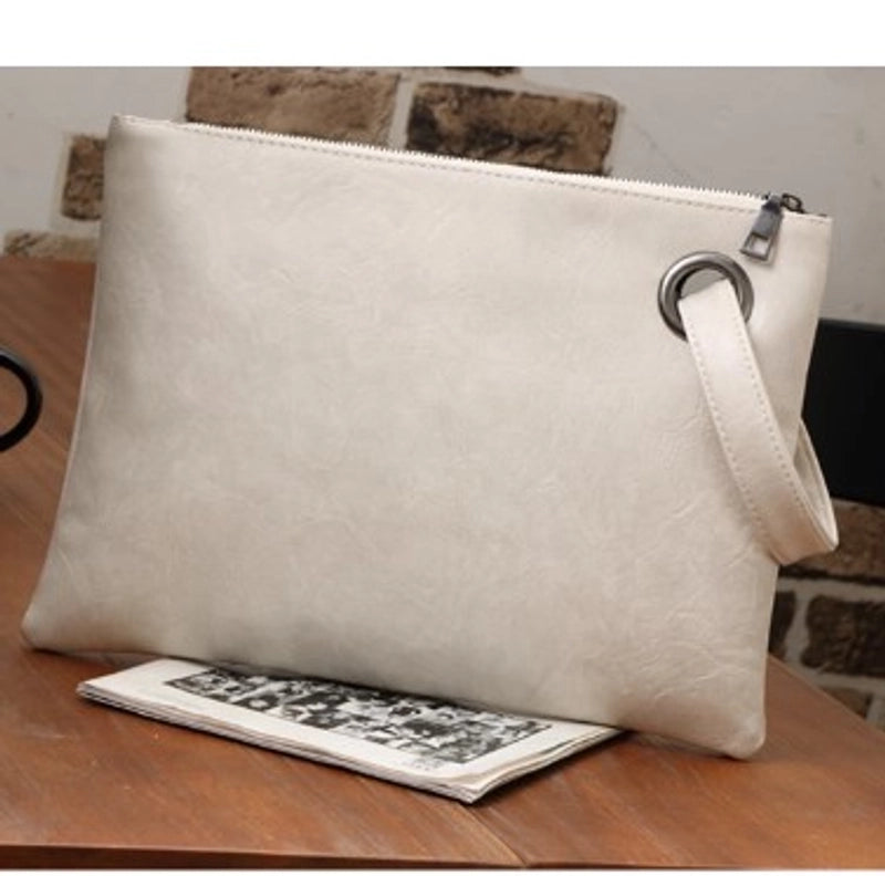 Women's Medium Autumn&winter Pu Leather Solid Color Basic Square Hook Loop Clutch Bag