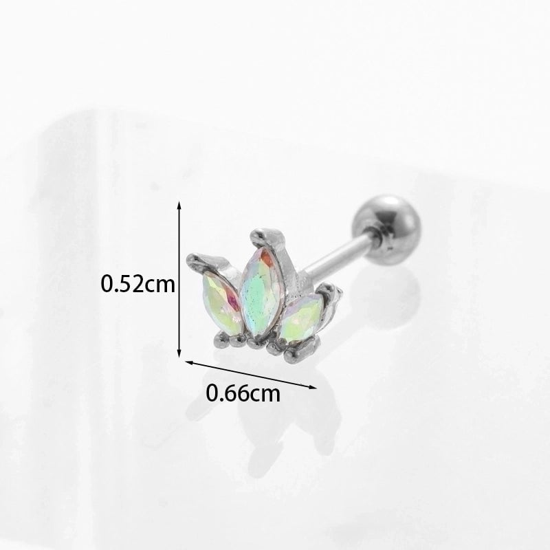 Ear Cartilage Rings & Studs Geometric Copper Plating Artificial Gemstones