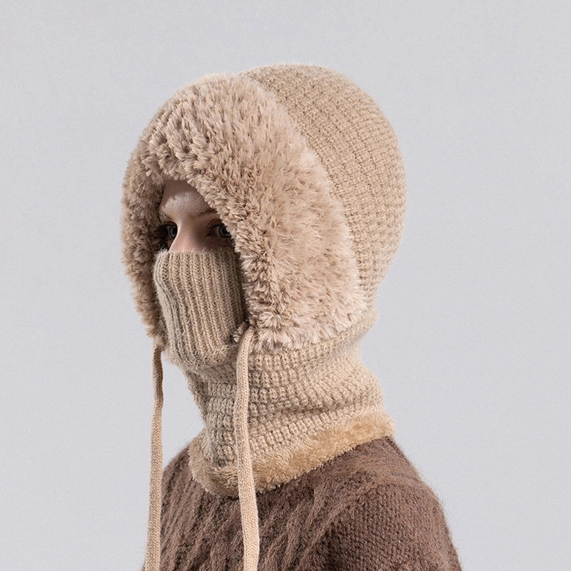 Women's Basic Minimalist Solid Color Ear Warap Wool Cap