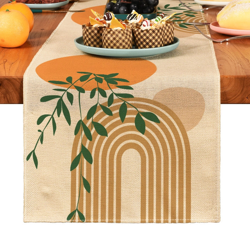 Elegant Classical Leaf Linen Tablecloths