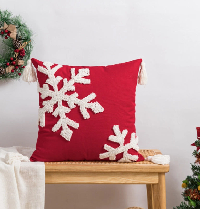 Christmas  Classic Style Christmas Tree Snowman Snowflake Cotton Pillow Cases Couch & Sofa Decor