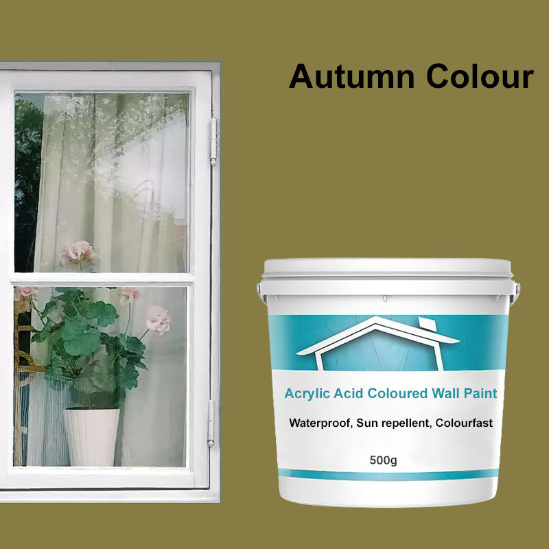 Acrylic Acid Coloured Wall Paint - Waterproof. Sun repellent. Colourfast