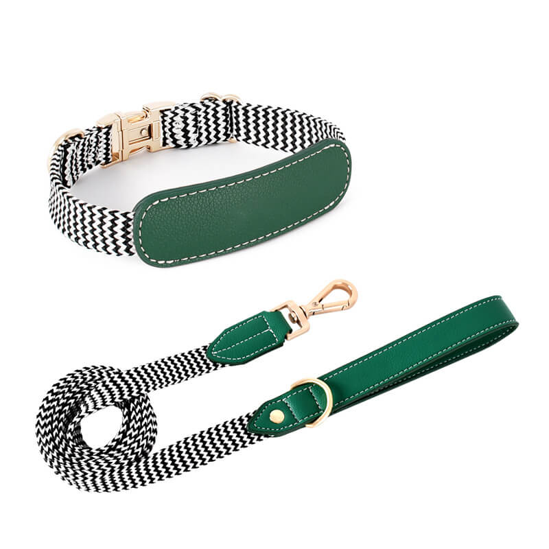 Vogue Zebra Print Neck Guard Dog Collar Dog Walking Set