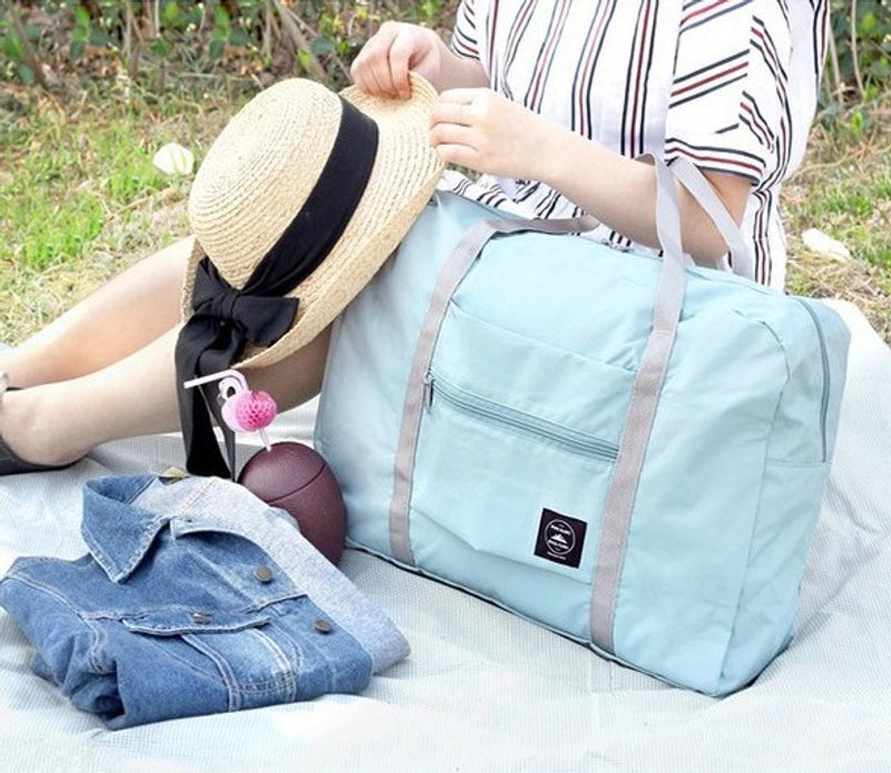 Travel Handbag Luggage Travel Storage Bag Large Capacity Shoulder Bag Waterproof Folding Bag Set Tie Rod For Hair