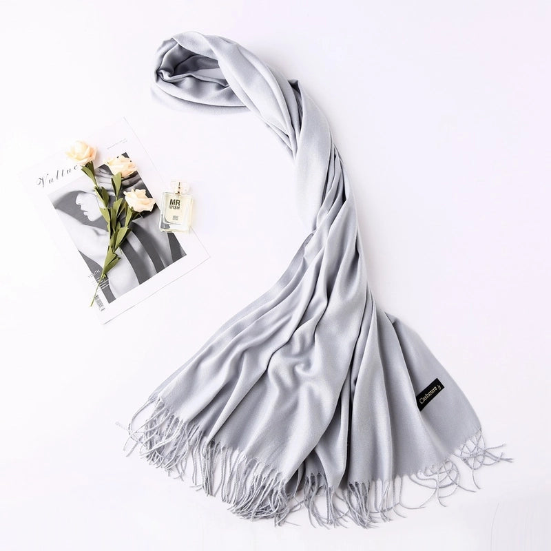 Solid Color 250g Cashmere Wool Scarf Short Thorn Lint Cashmere Warm Men's And Women's Autumn And Winter Shawls