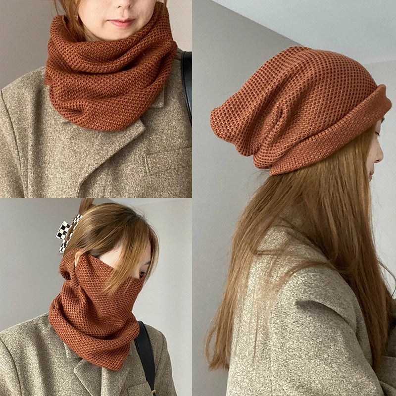Unisex Minimalist Solid Color Polyester Crochet Lace Scarf Mask