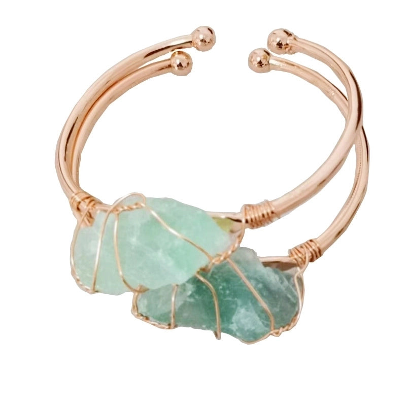 10 Pieces Ethnic Style Geometric Crystal Handmade Bangle
