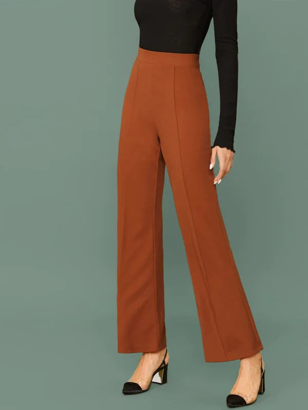 Wide Band Waist Zip Back Pants( Clearance sale