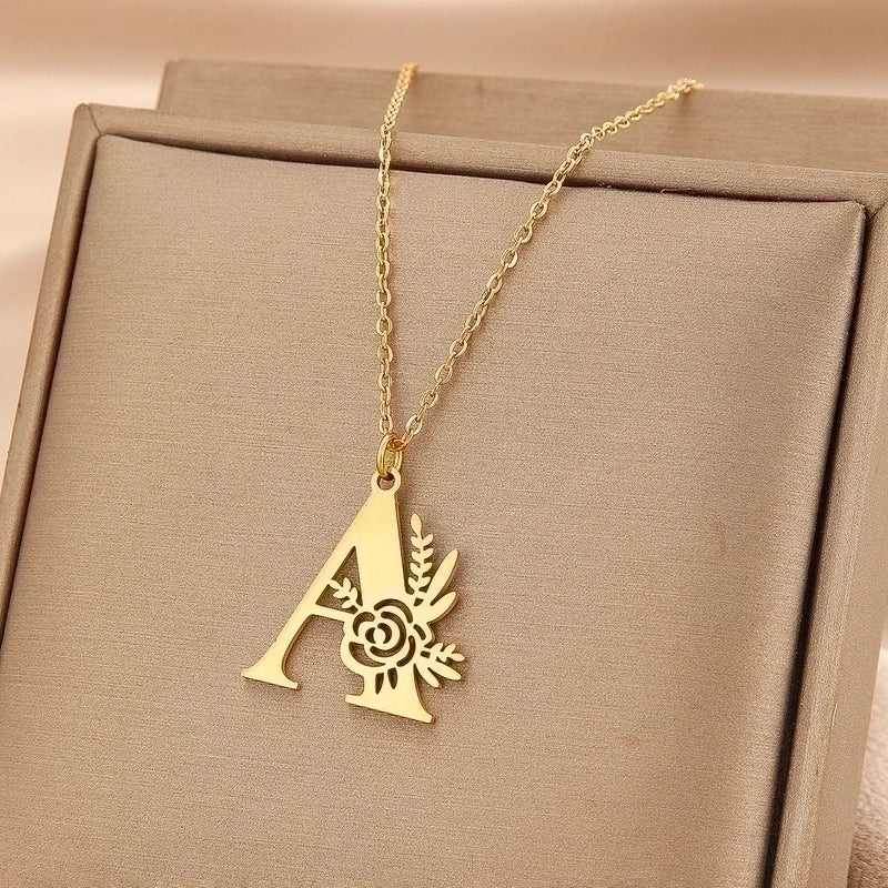 Basic Classic Style Letter Stainless Steel Plating Pendant Necklace
