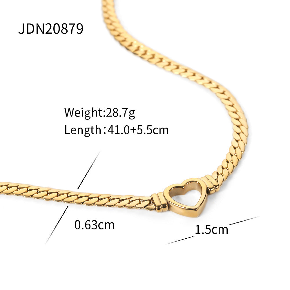 Jie Ding Stainless Steel Gold Necklace Cuban Clavicle Chain Titanium Steel Necklace