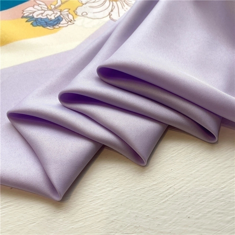 Women's Elegant Flower Polyester Printing Silk Scarf