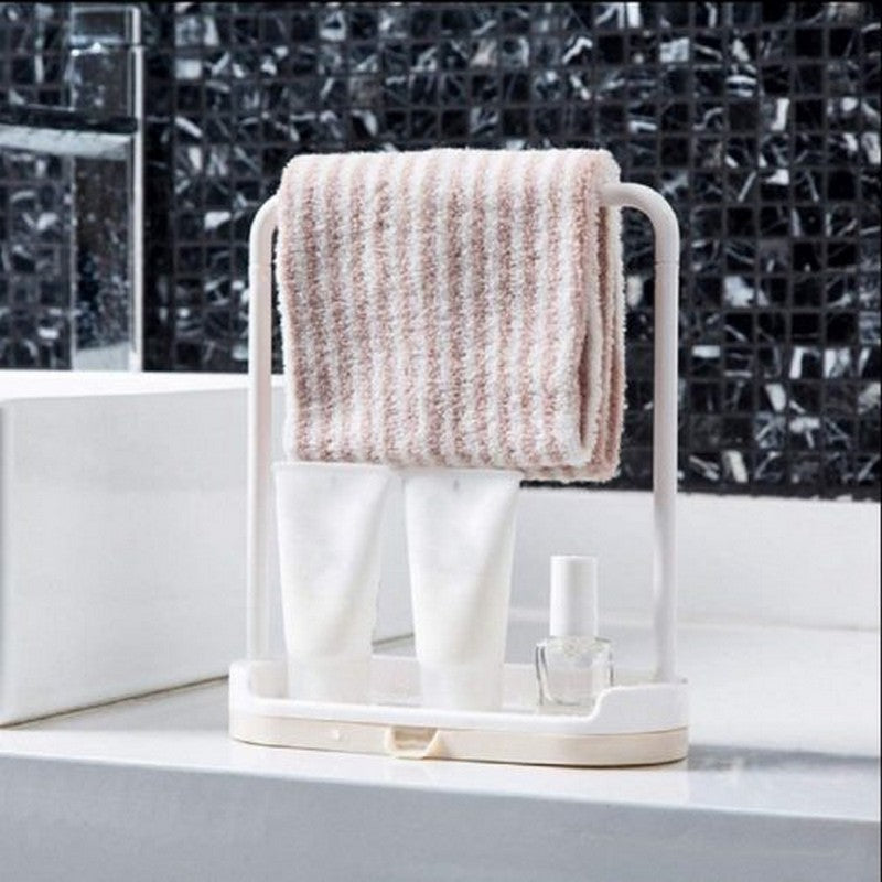 Kitchen Towel Cloth Holder Hanger Sink Sponge Holder Shelf Drainage Organizer