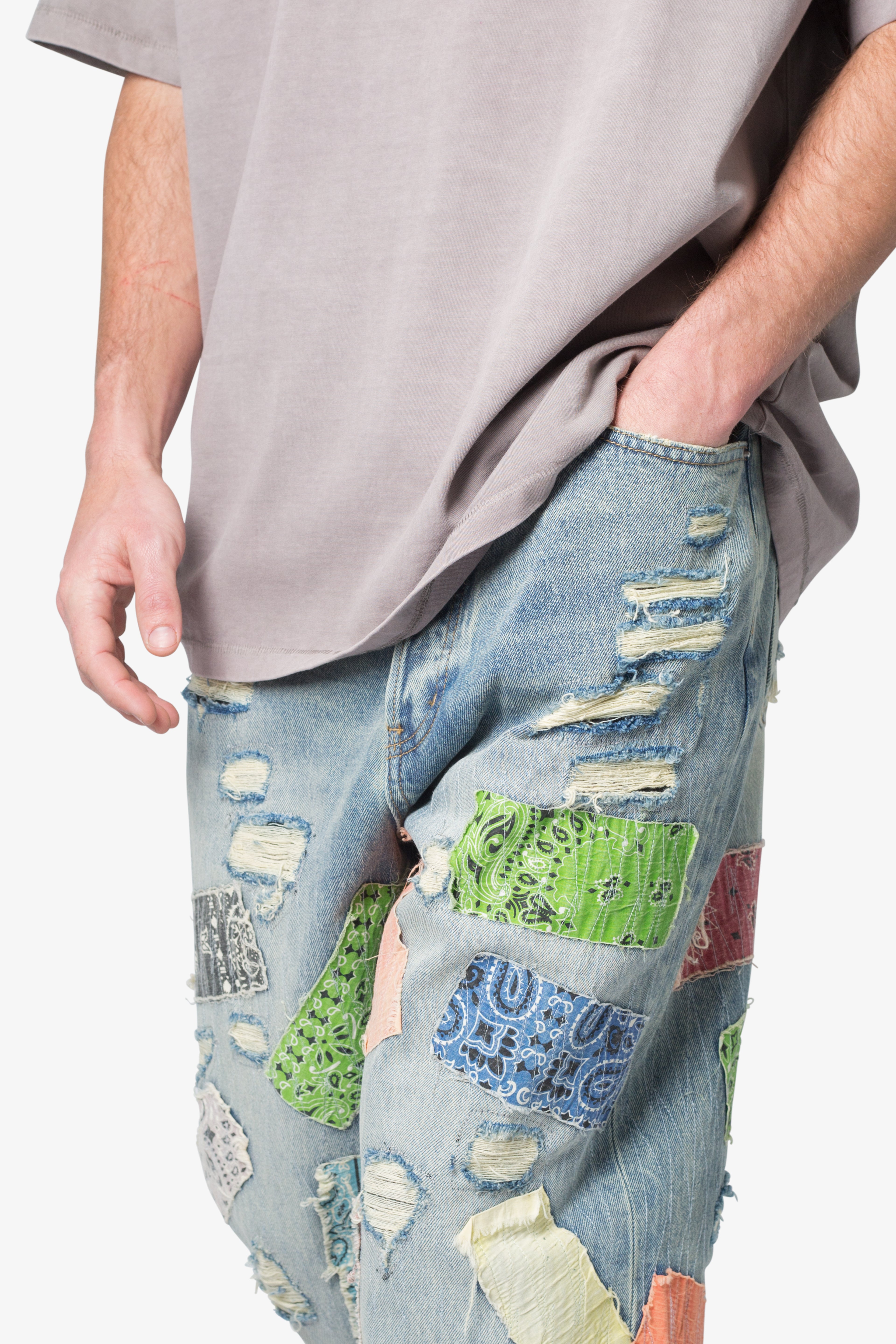 Ultra Baggy Bandana Patch Denim - Blue/Multi