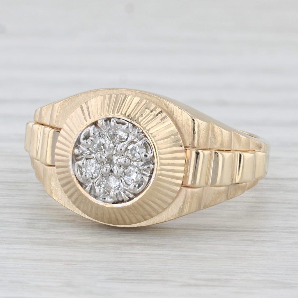 0.14ctw Diamond Ring 14k Yellow Gold Size 11.75 Men's Wedding Band