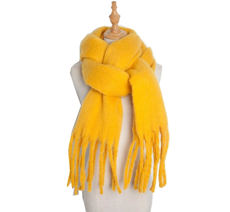 Women's Minimalist Solid Color Polyester Scarf