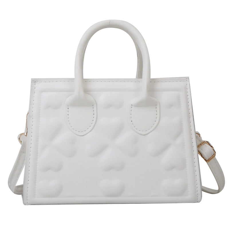 Women's All Seasons Pu Leather Four Leaf Clover Solid Color Elegant Square Zipper Handbag