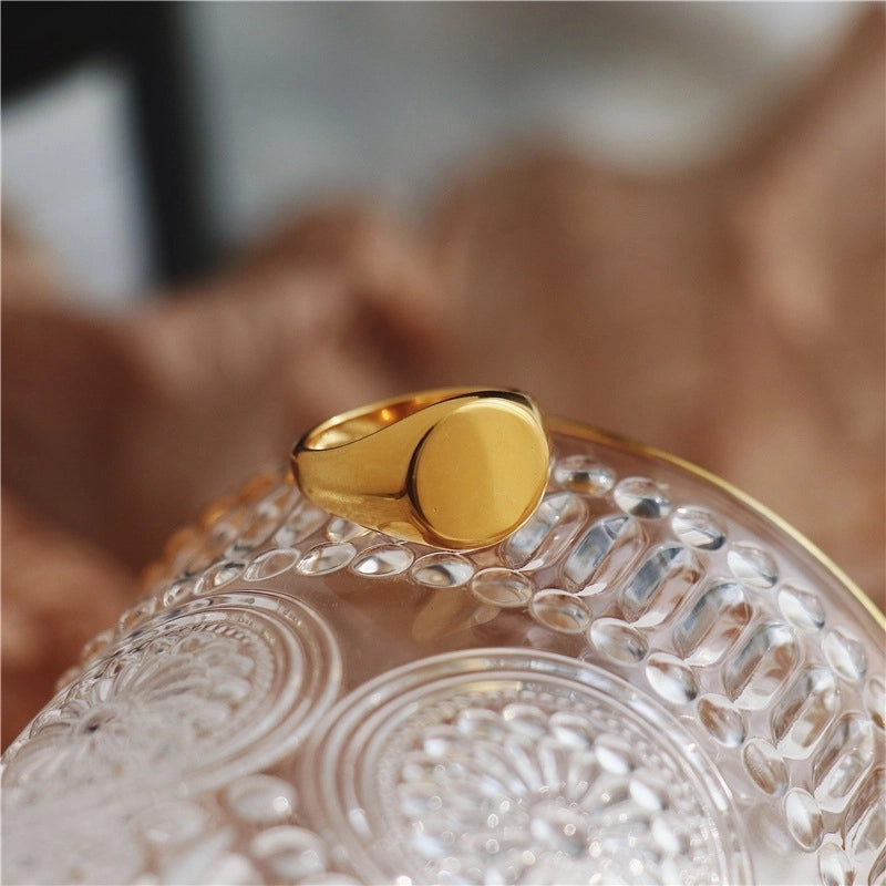 Minimalist Commute Solid Color Stainless Steel Plating Gold Plated Rings