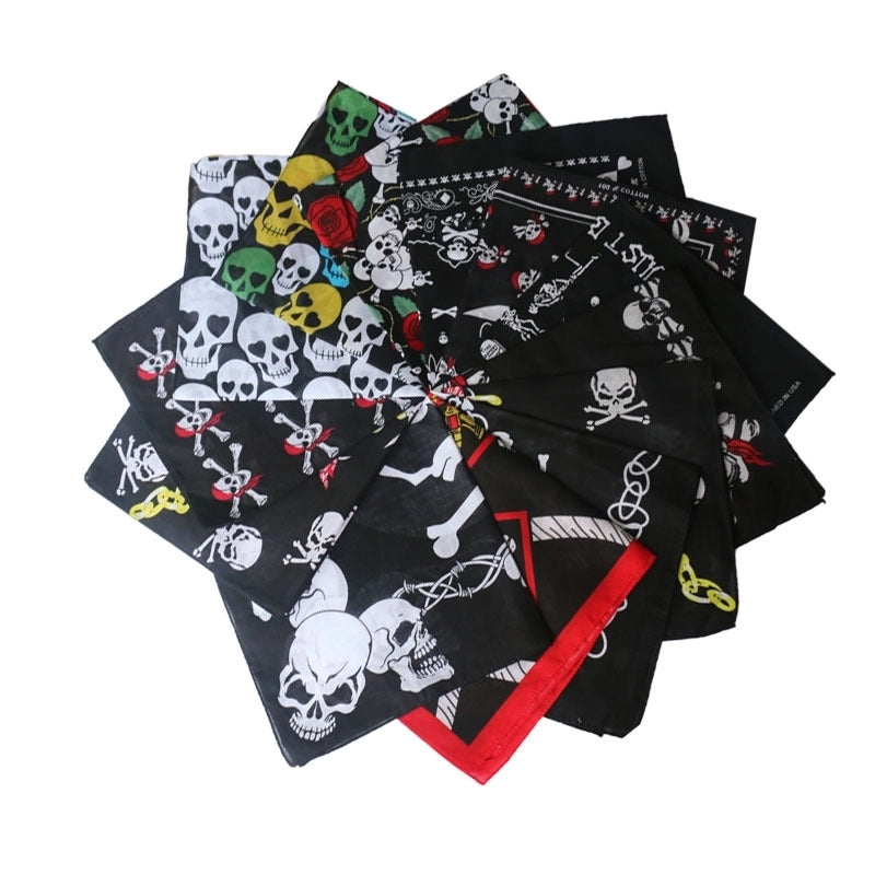 Men'S Hip-Hop Skull Cotton Kerchief
