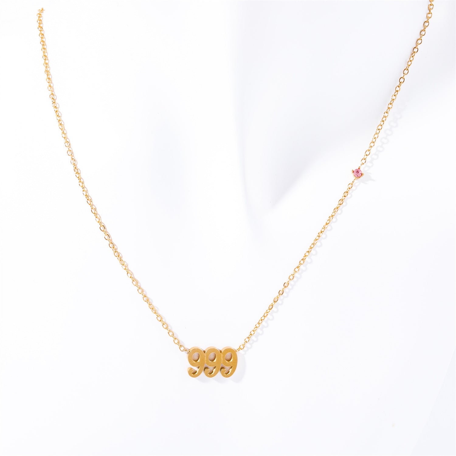 Moderate Luxury Number Text Letter Titanium Steel Electroplating Necklaces