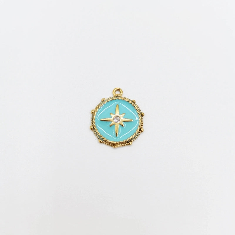 Fashion Round Water Droplets 304 Stainless Steel Natural Stone Zircon 14K Gold Plated Plating Inlay Stainless Steel Necklaces