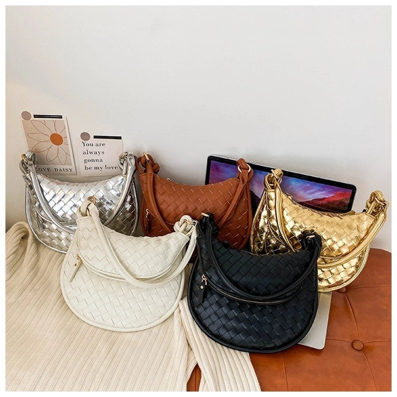 Women's Medium Pu Leather Solid Color Basic Vintage Style Dumpling Shape Flip Cover Underarm Bag