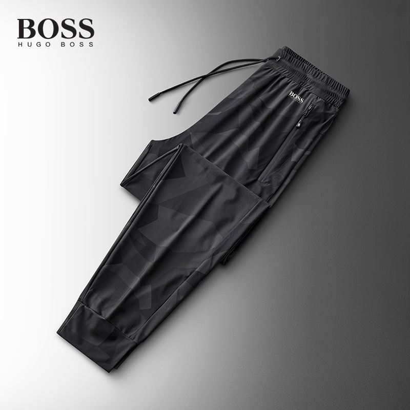 BOSS Men-s Camouflage Plus Size ice silk thin breathable loose sports casual quick-drying pants