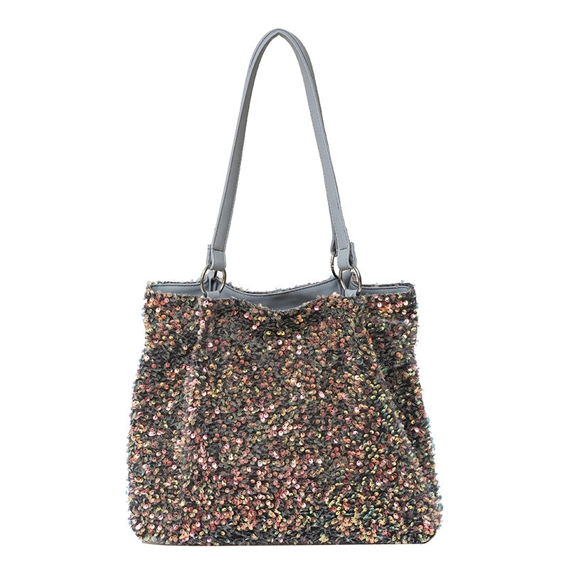 Women's Large Pu Leather Multicolor Elegant Square Zipper Shoulder Bag