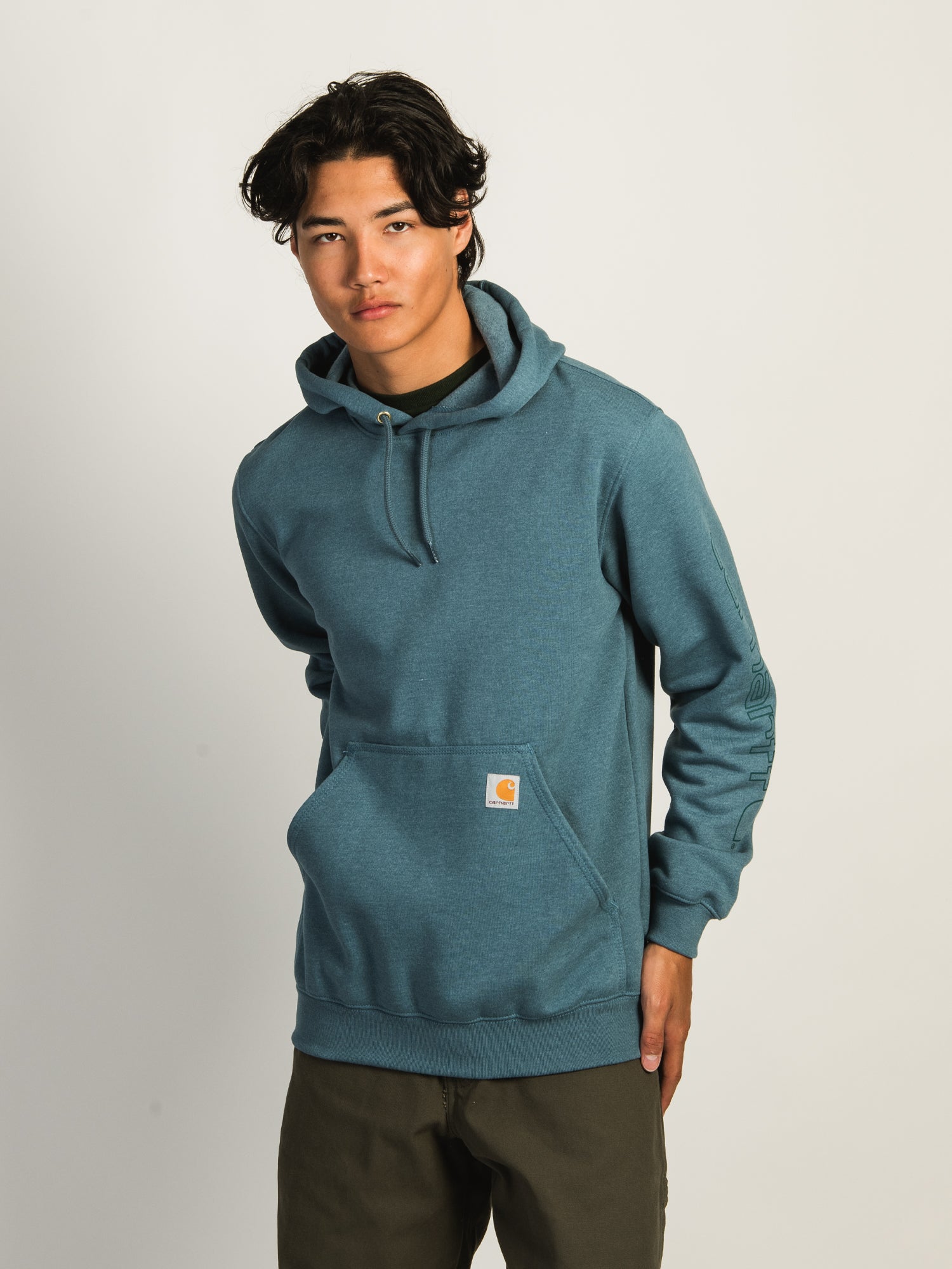 CARHARTT LOGO SLEEVE PULLOVER HOODIE