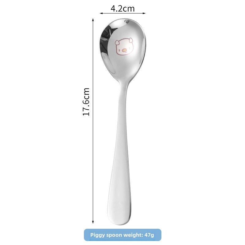 304 Stainless Steel Cartoon Spoon Food Supplement Spoon Baby Cute Spoon Baby Learning To Eat And Feed Spoon Children Spoon