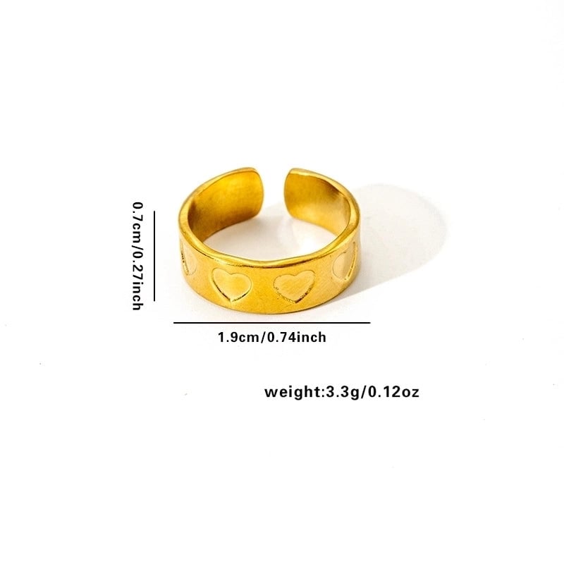 Minimalist Classic Style Leaf Heart Shape Flower Titanium Steel Plating Rings