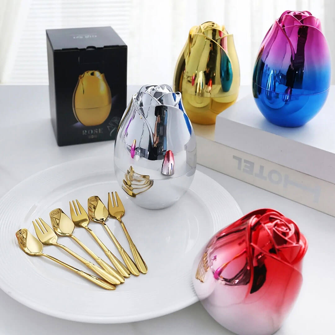 Luxury Rose Egg Stainless Steel Cutlery Set