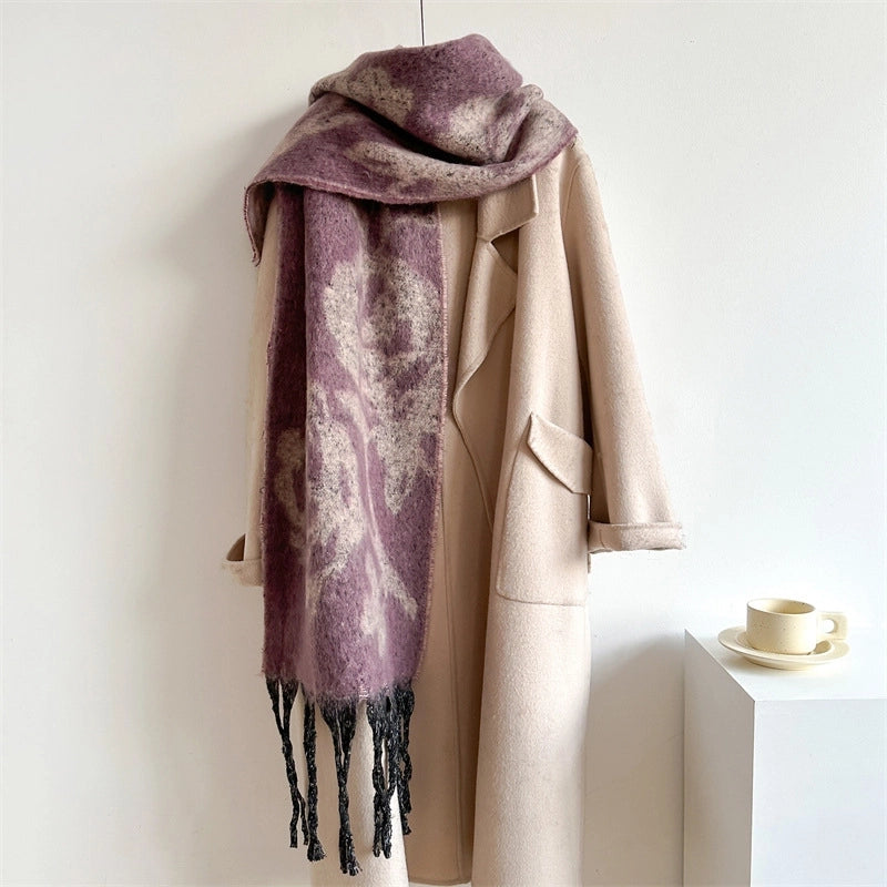 Women's Elegant Basic Minimalist Floral Imitation Cashmere Polyester Scarf