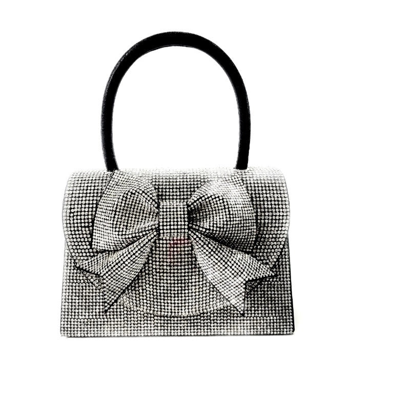 Women's Polyester Bow Knot Elegant Square Magnetic Buckle Evening Bag