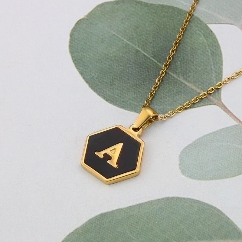 Titanium Steel Minimalist Plating Letter Necklace