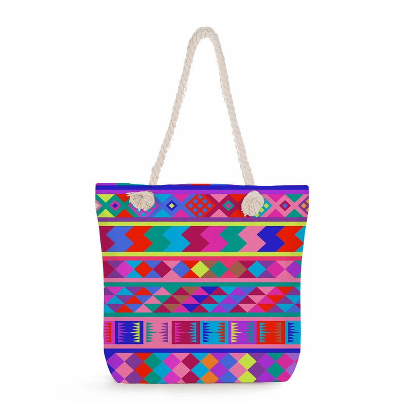 Geometric Printing Tote Bag Student Book Storage Shoulder Bag Large Capacity Handbag